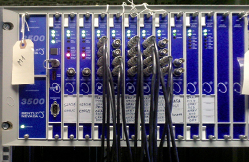 Измерение сигналов осуществляется с нормированных выводов модулей 3500/40 Proximitor системы BentlyNevada